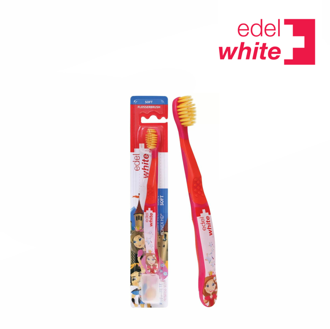 

Детская зубная щетка Edel+White с микротонкой щетиной KONEX до 10 лет, принцесса
