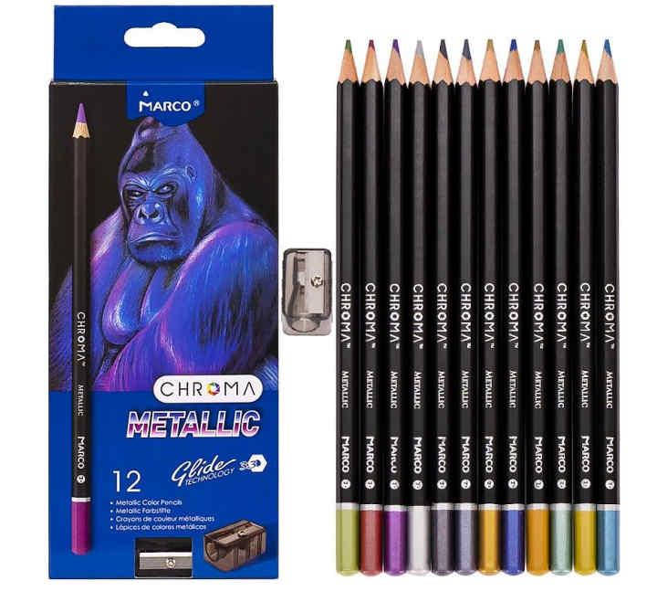 

Карандаши цветные Marco Chroma Metallic 12 цветов