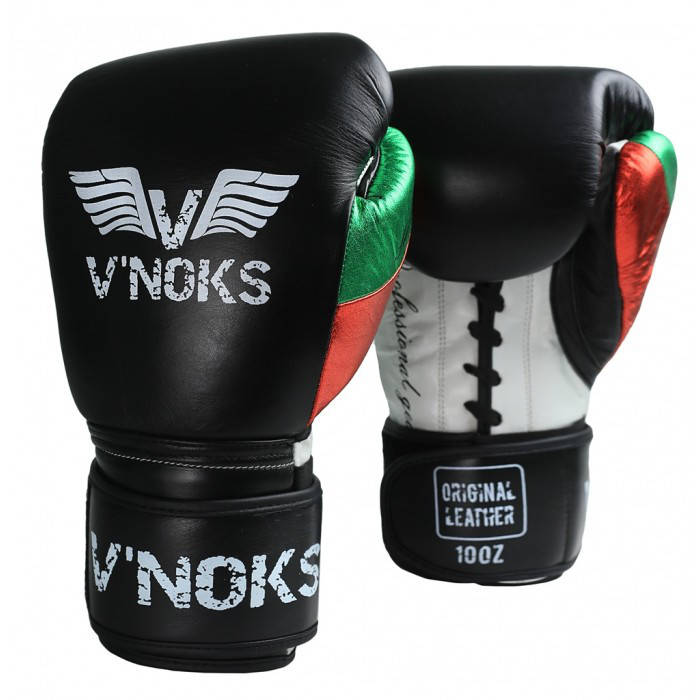 

Боксерские перчатки на шнуровке 16 унций V`Noks Mex Pro Training 16 oz чёрные, Черный