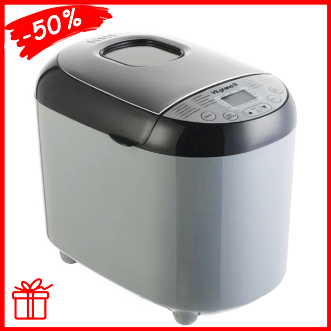 

Хлебопечка ViLgrand VBM5515, многофункциональная бытовая хлебопечь на 19 программ с LCD дисплеем