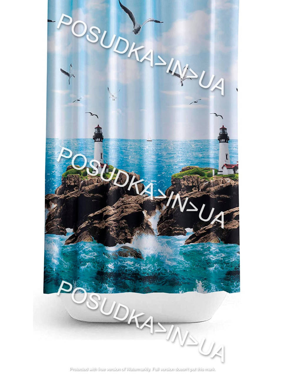 

Занавеска для душа Tropik LightHouse BS9298 Маяк тканевая