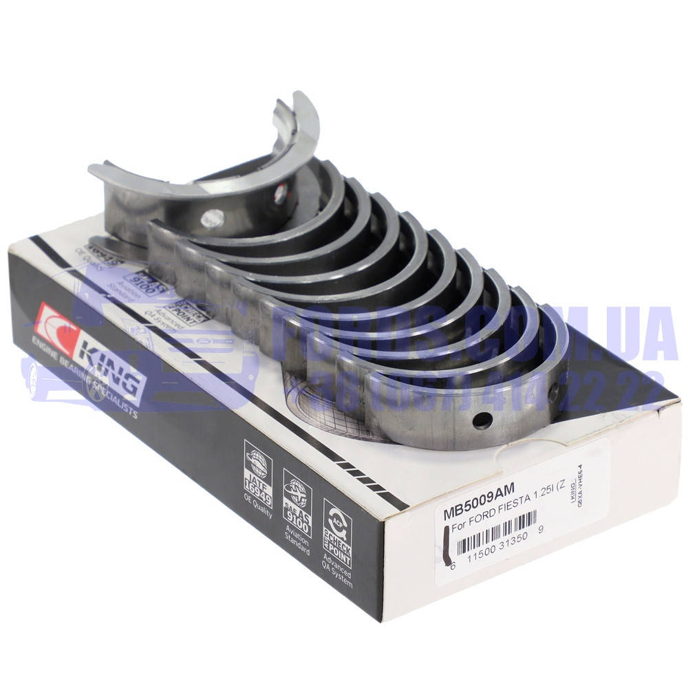 

Вкладыши коренные FORD FOCUS/C-MAX/ECOSPORT/FIESTA/FUSION 1995-2019 (MB5009AM/H11005STD/MB5009AM) KING