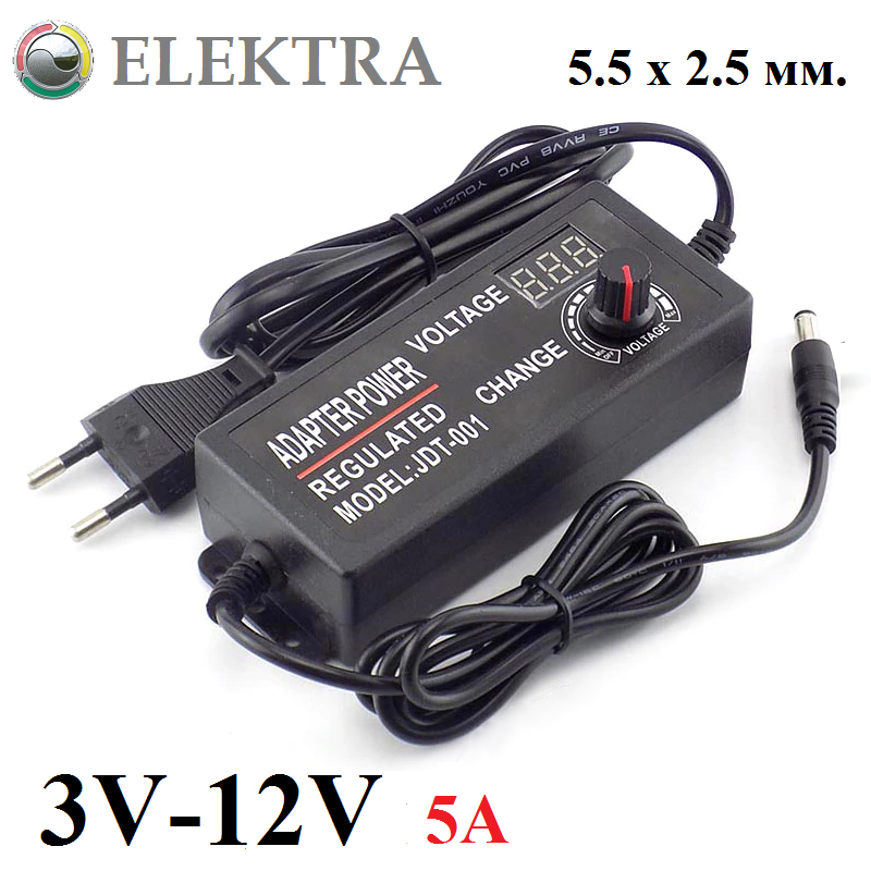 

Регулируемый блок питания AC 220V / DC 3V-12V / 5А