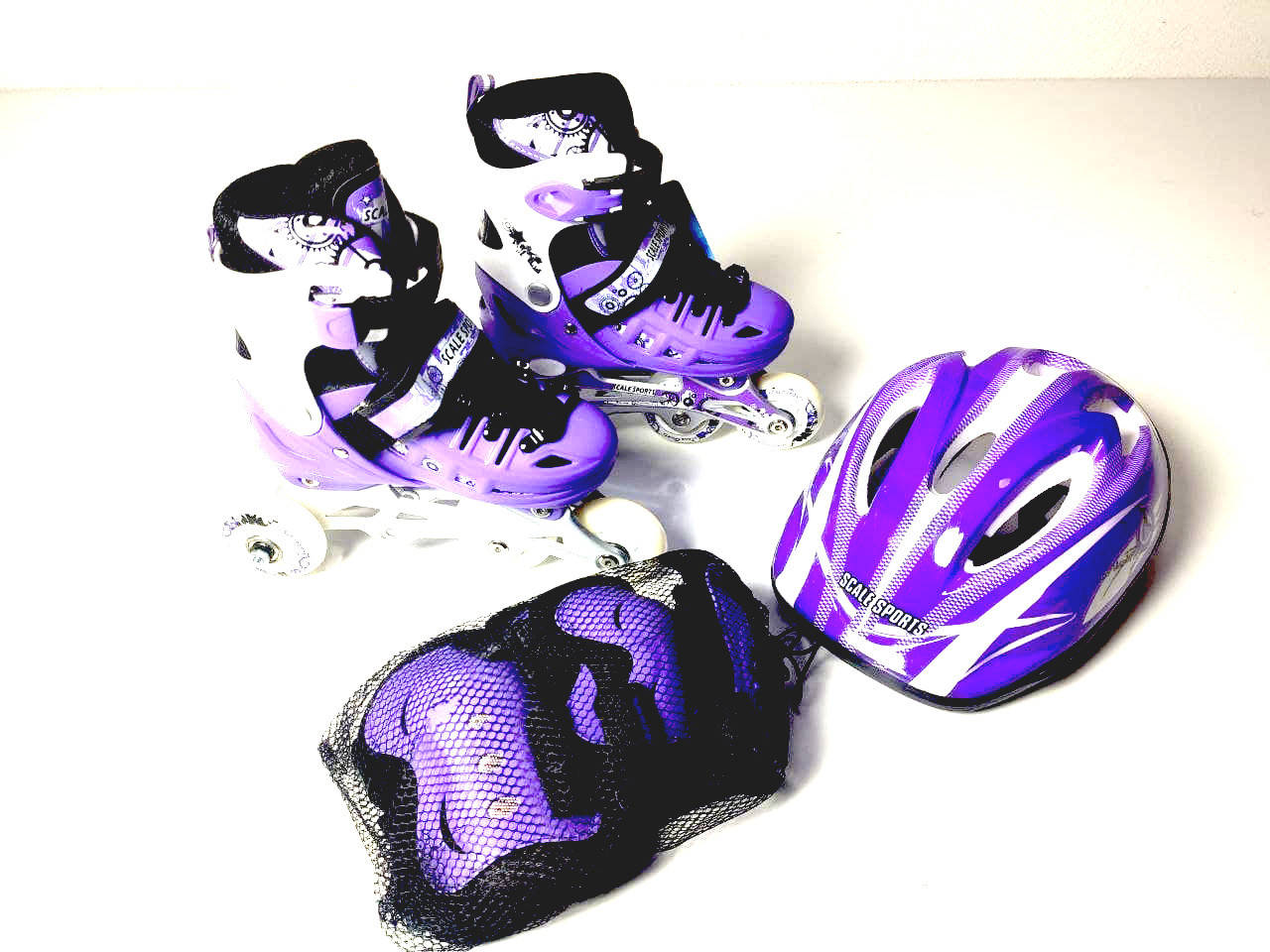 

Детские ролики для начинающих комплект размер 29-33, 34-37 LikeStar фиолетовый цвет SS