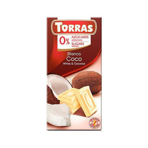 

Шоколад белый с кокосом без сахара 75г Torras