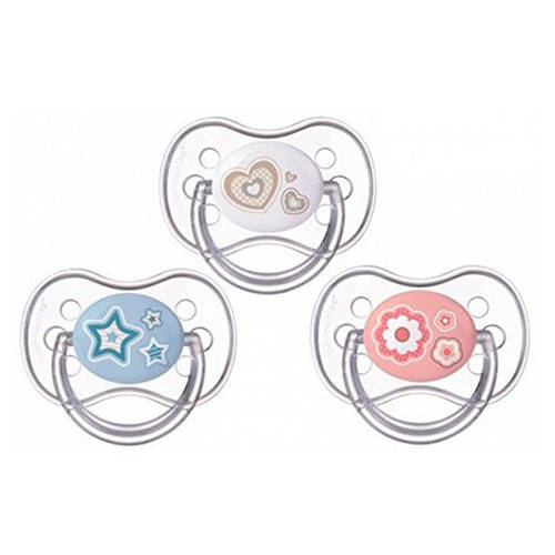 

Пустышка силиконовая круглая Canpol Babies Newborn 6-18м, 22/563, Разные цвета