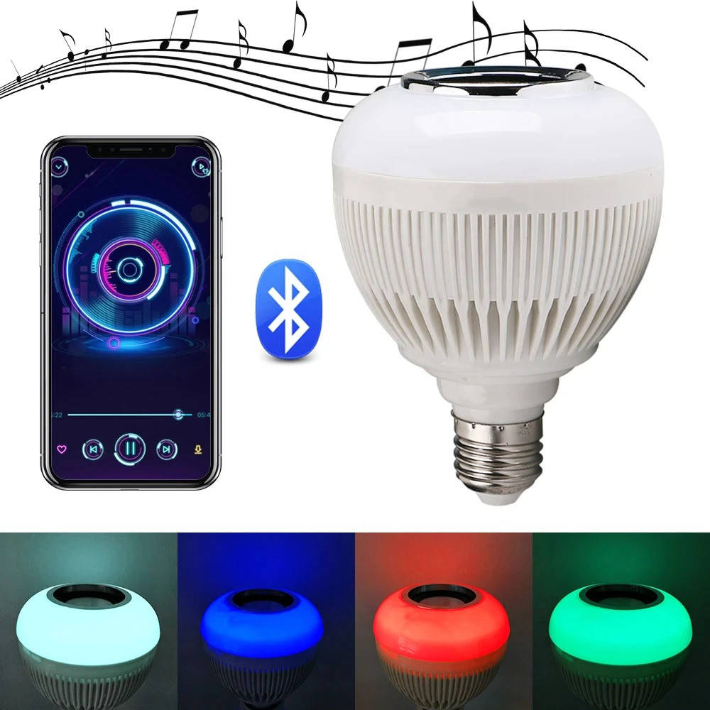 

Bluetooth лампочка с динамиком и пультом ДУ Buble Lamp E27 / Блютуз лампочка цветная