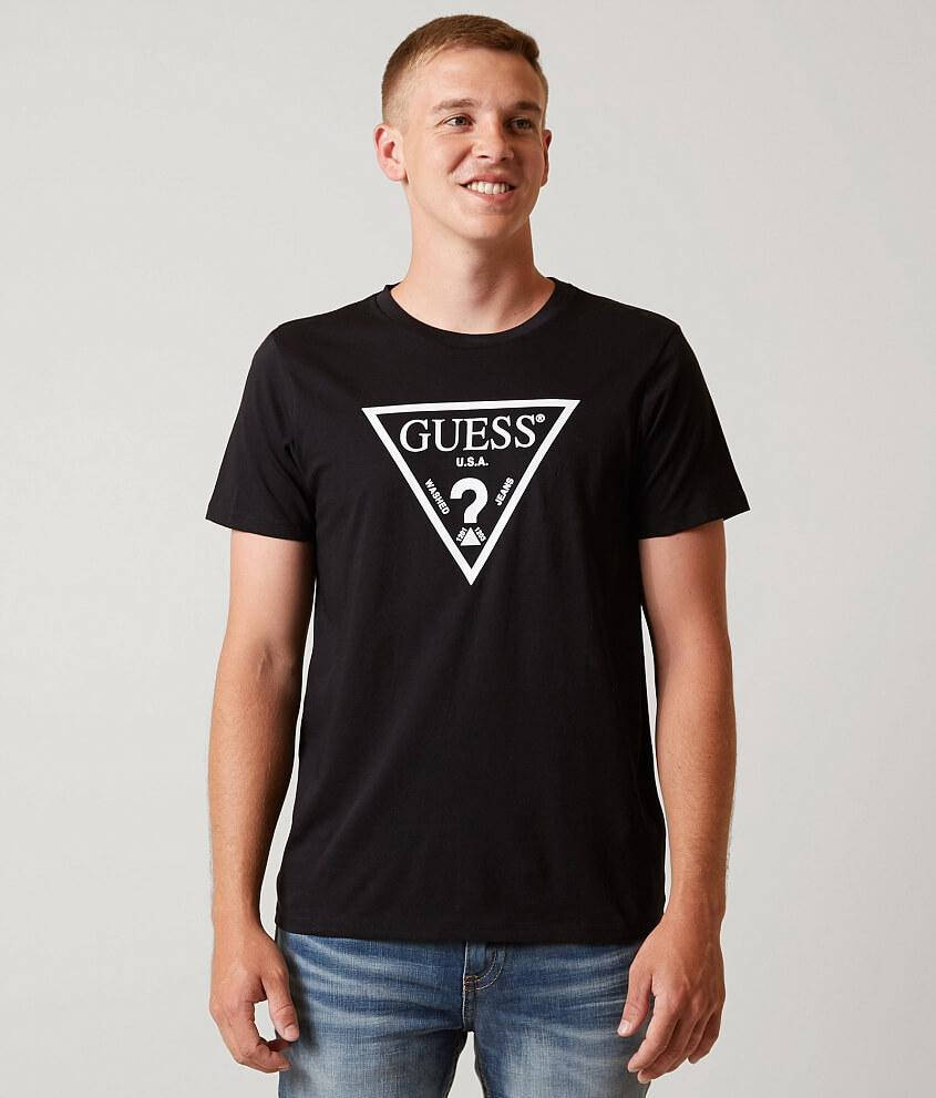 

Футболка Guess White Logo черная унисекс мужская, женская