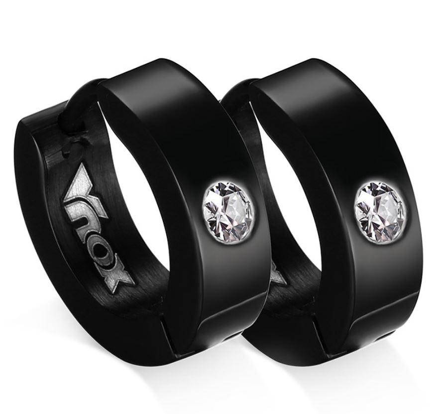 

Мужские серьги-кольца Vnox, черные, С7887