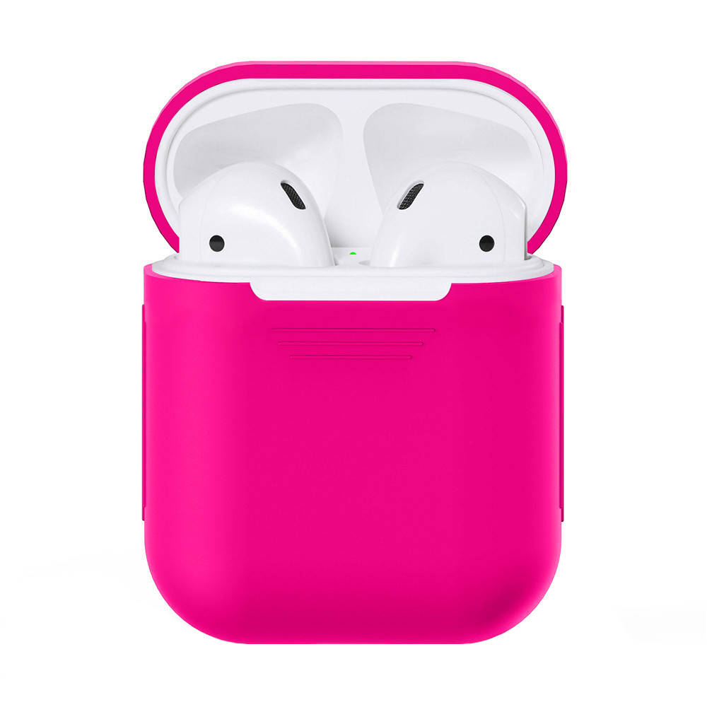 

Чехол силиконовый для наушников Apple AirPods Silicone Case Фуксия Pink, Розовый
