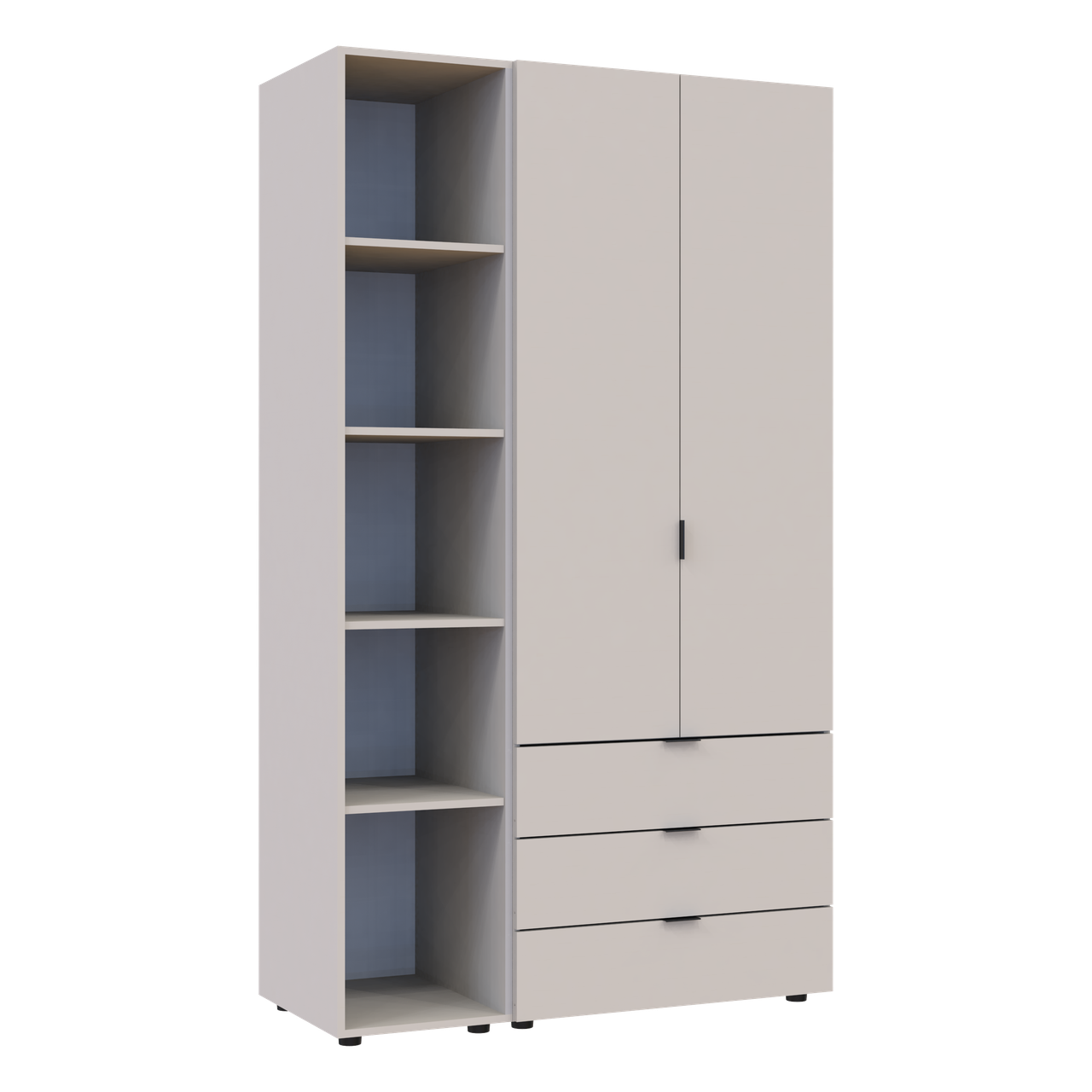 Розпашна Шафа для одягу Doros Гелар з Етажеркою Кашемір 2 ДСП 115.7х49.5х203.4 (80737643) 3