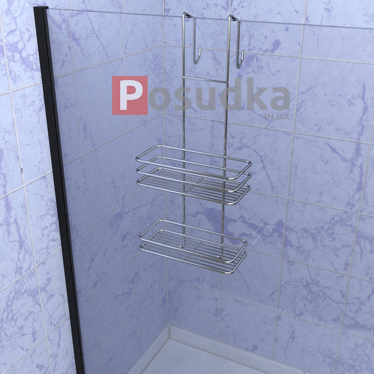 

Полки в душевую кабину на присосках 2 ярусная ПД-2522 хром