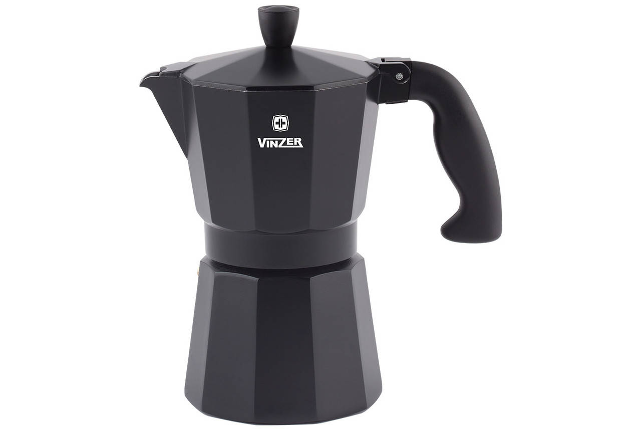 

Кофеварка гейзерная алюминиевая Vinzer Moka Nero на 6 чашек (89395)
