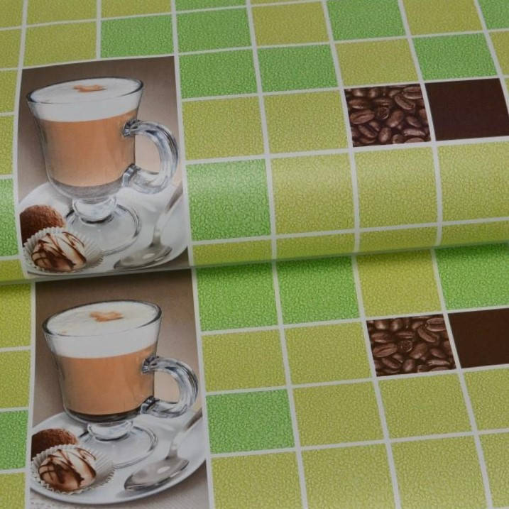 

Обои влагостойкие на бумажной основе Континент Мокко 0,53х10,05м зелёный (2146)