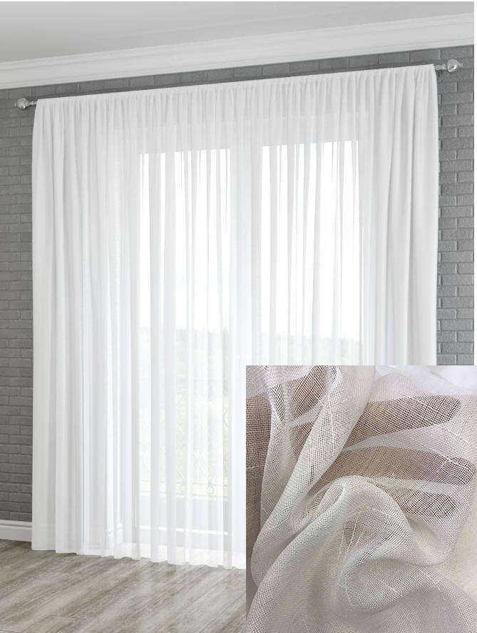 

Тюль лен для зала кухни квартиры, льняной тюль для спальни кухни зала, льняной тюль в интерьере Белый (T-L-4)