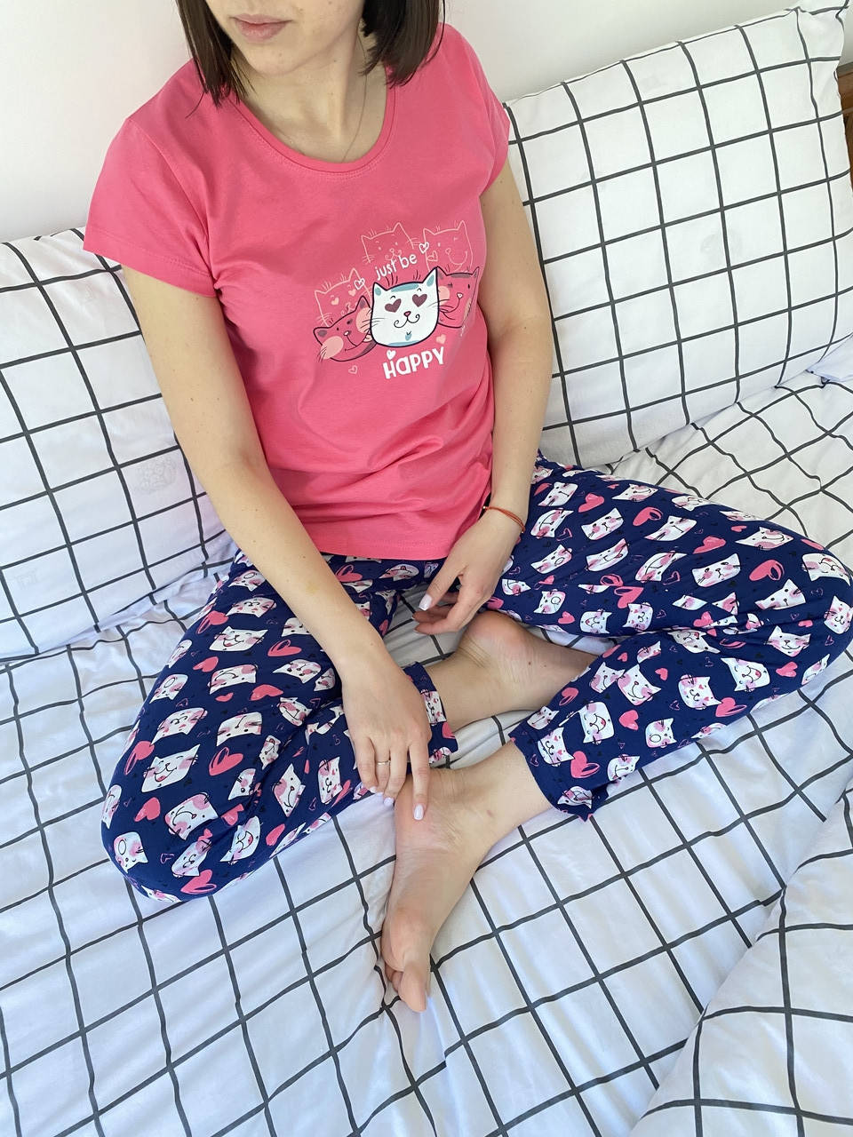 

Пижама женская футболка и штаны комплект для дома и сна 46/48 трикотаж Vienetta (Турция) L, Фуксия