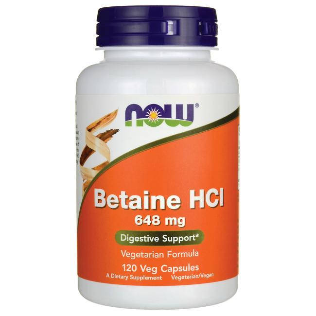 

Бетаина гидрохлорид (Betaine HCL) 648 мг 120 капсул