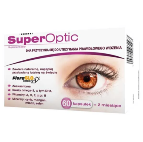 

SuperOptic Витамины Для Глаз и Зрения Польша 60 кап Medana Pharma Доставка из ЕС