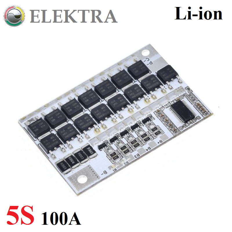 

BMS 5S 100A для аккумуляторов Li-ion (3,7V), контролер заряда/разряда с балансировкой.