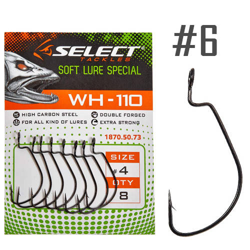

Крючок Офсетный Select WH-110 #6 (8 шт/уп)