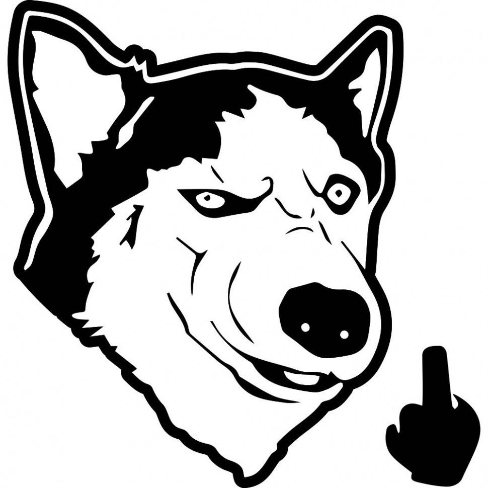 

Виниловая наклейка на автомобиль - Хаски ф*к