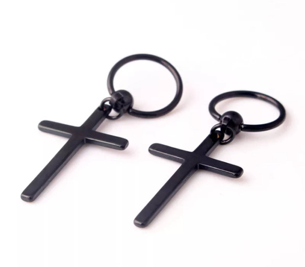 

Серьги в форме креста «Black cross» (черный)