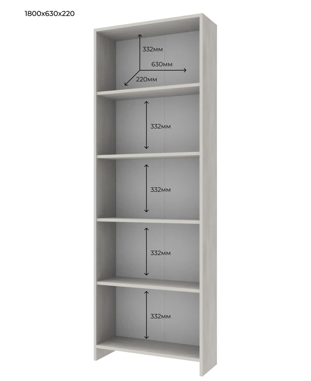 Етажерка Велика Doros Біле дерево 61х22х180 (40515988) 2