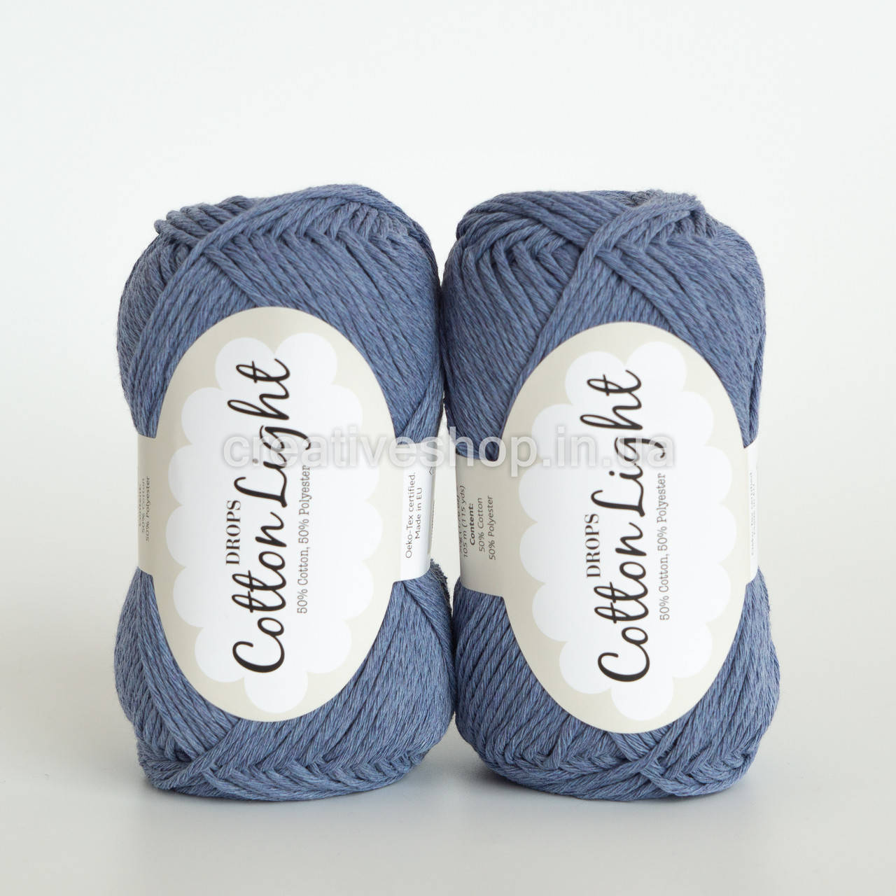 

Пряжа DROPS Cotton Light (цвет 34 light jeans blue), Синий