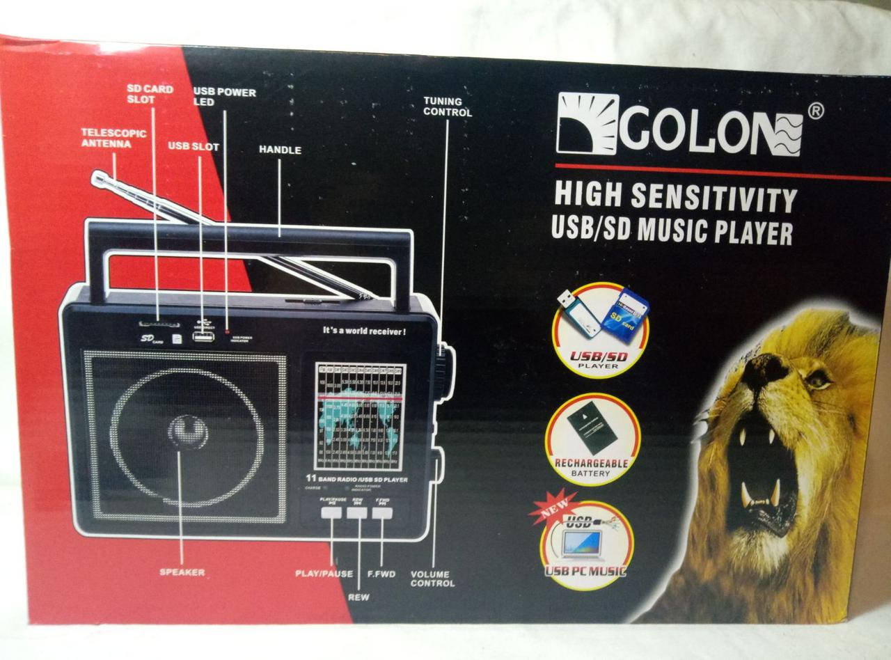 

Аккумуляторный Радиоприемник GOLON RX-9966 UAR с USB mp3