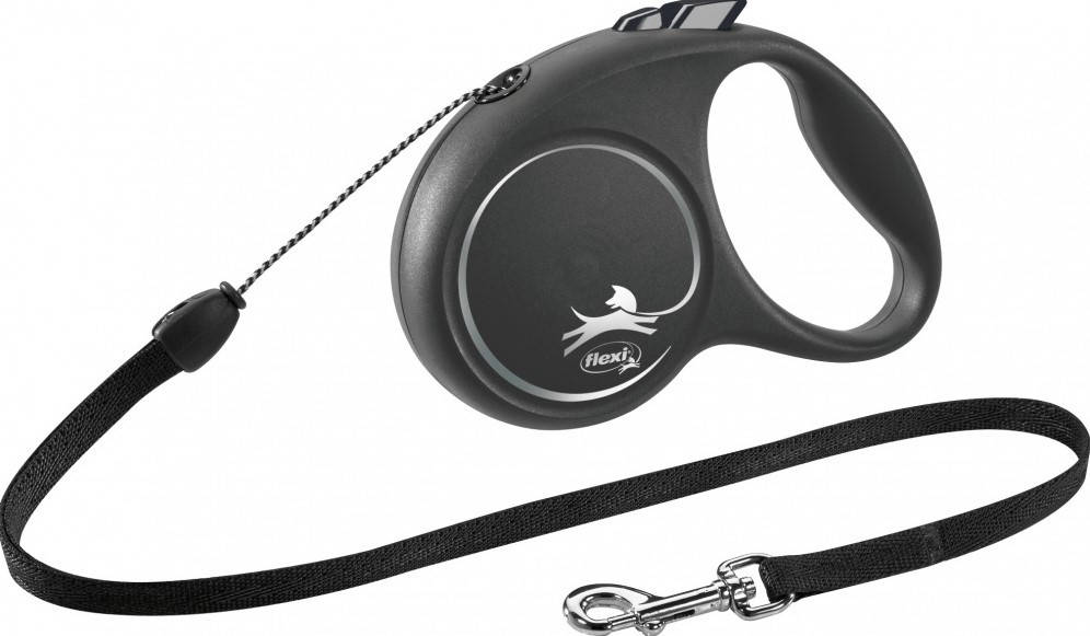 

Flexi Black Design S поводок-рулетка (5м, до 12кг, трос), Черный