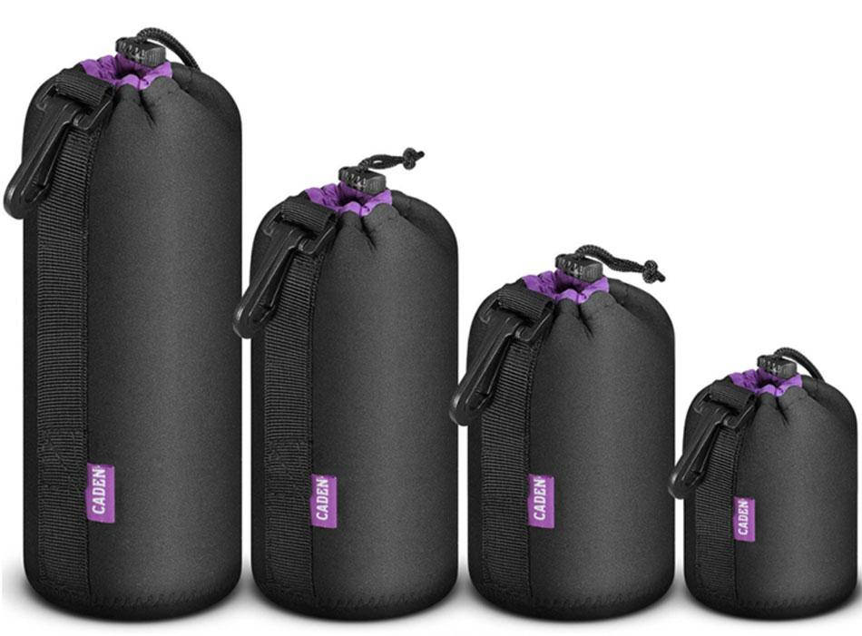 

Набор неопреновых чехлов Caden для фото-видео объективов - Black, Черный