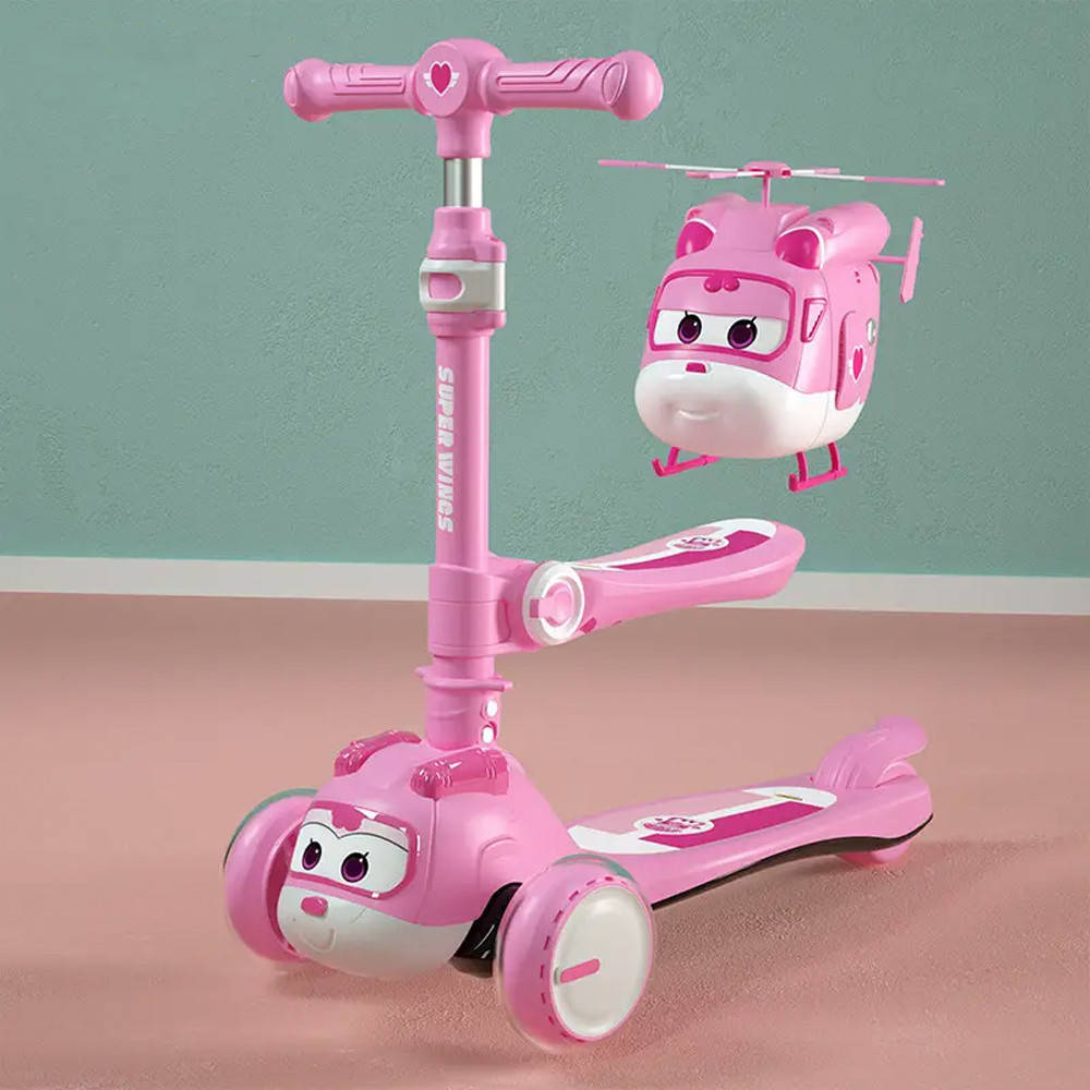 

Самокат детский 3в1 "Супер крылья Джетт и Диззи", трехколесный складной, Розовый