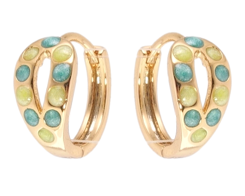 

Серьги Xuping Позолота 18K колечки "Орнамент цветной эмалью"