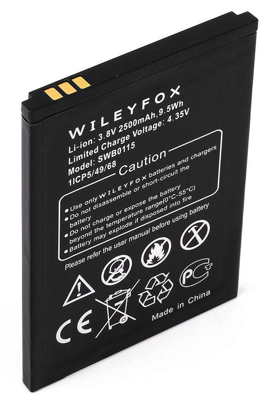 

Аккумулятор SWB0115 (Li-ion 3.8V 2500mAh) для мобильного телефона WileyFox Swift
