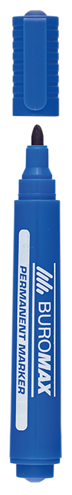 

Маркер водостойкий BUROMAX BM.8700-02 JOBMAX 2-4 мм синий (5938), Черный