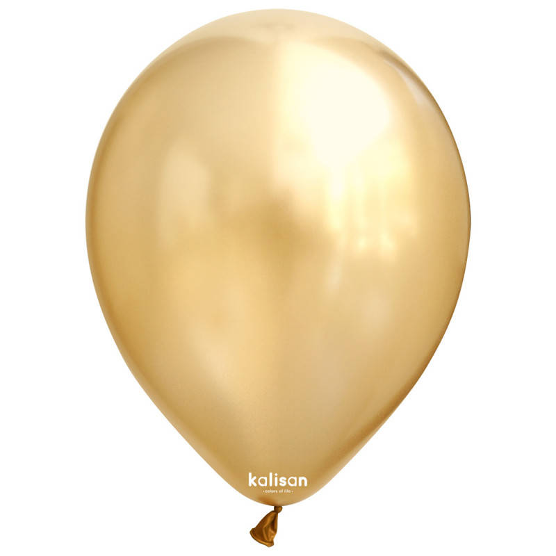 

Латексные воздушные шарики 5" металлик Золото (gold) 100шт/уп Kalisan