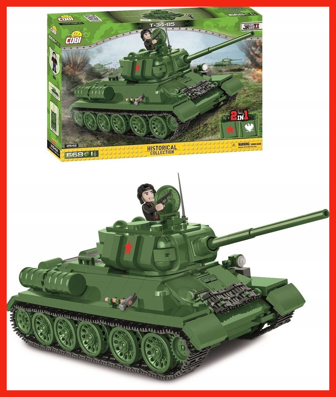 

Конструктор Советский танк T-34/85668 элементов COBI-2542