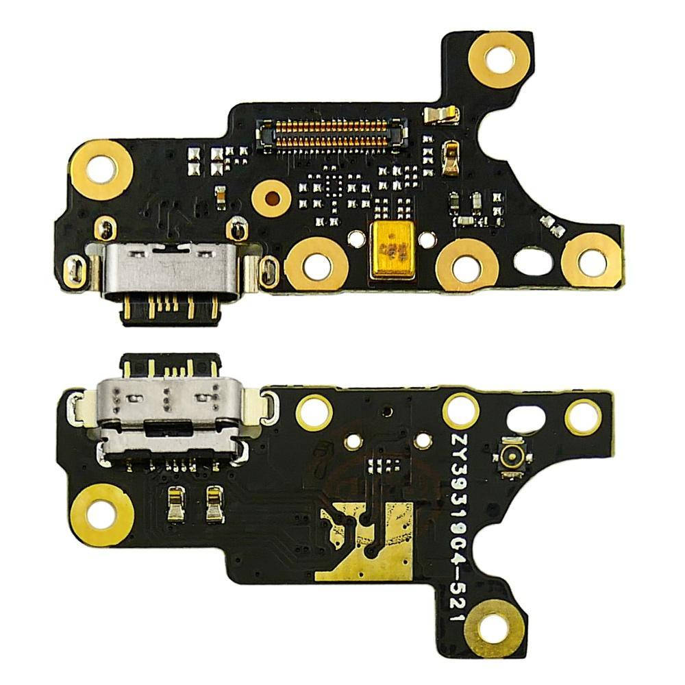 

Разъём зарядки для Nokia 7 Plus на плате с микрофоном и компонентами