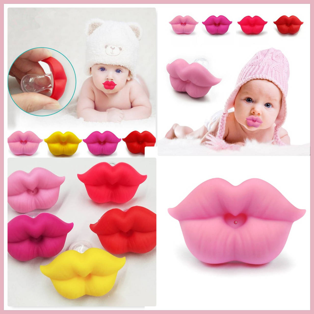 

Соска пустышка губки нежно розовые, Розовый