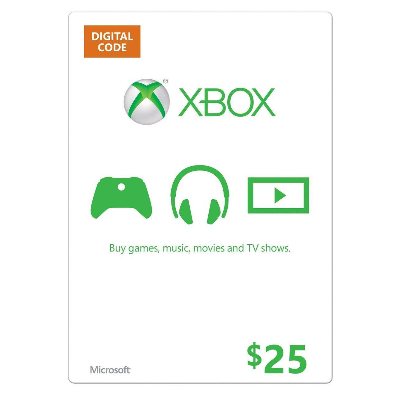 

Карта оплаты Xbox Live Gift Card на 25$ (USD), US/USA - регион