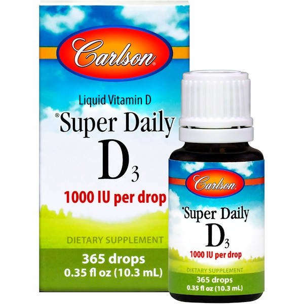 

Super Daily D3 1000 IU Carlson Labs, 10.3 мл