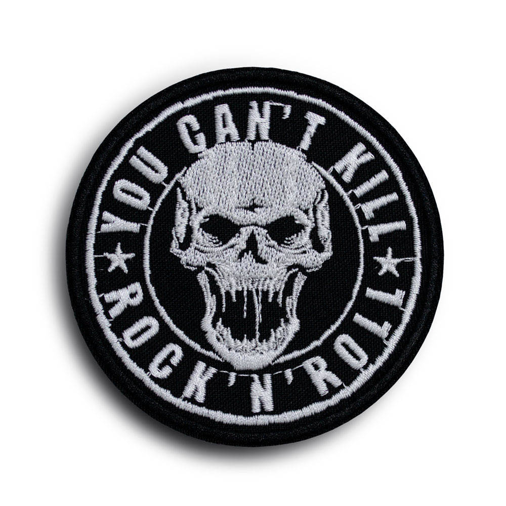 

Нашивка с вышивкой YOU CAN'T KILL ROCK'N'ROLL, Черный