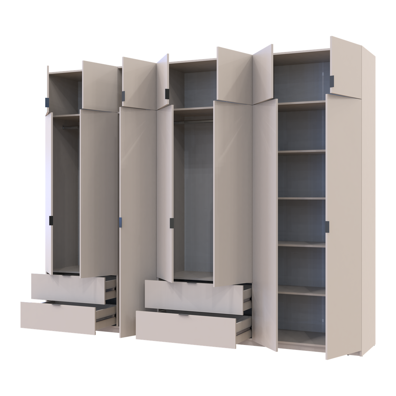 Розпашна Шафа для одягу Doros Лукас Кашемір 3+4 ДСП 300х50х240 (42005132) 2