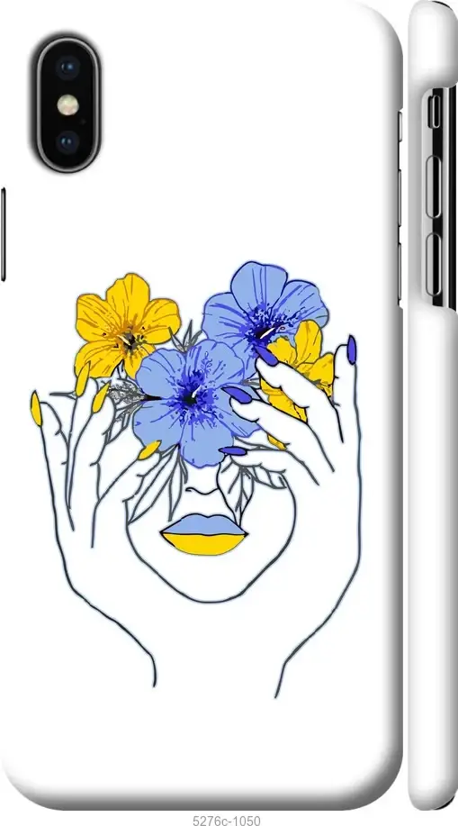 

На Apple iPhone X Девушка v4 "5276c-1050-57583", Серый