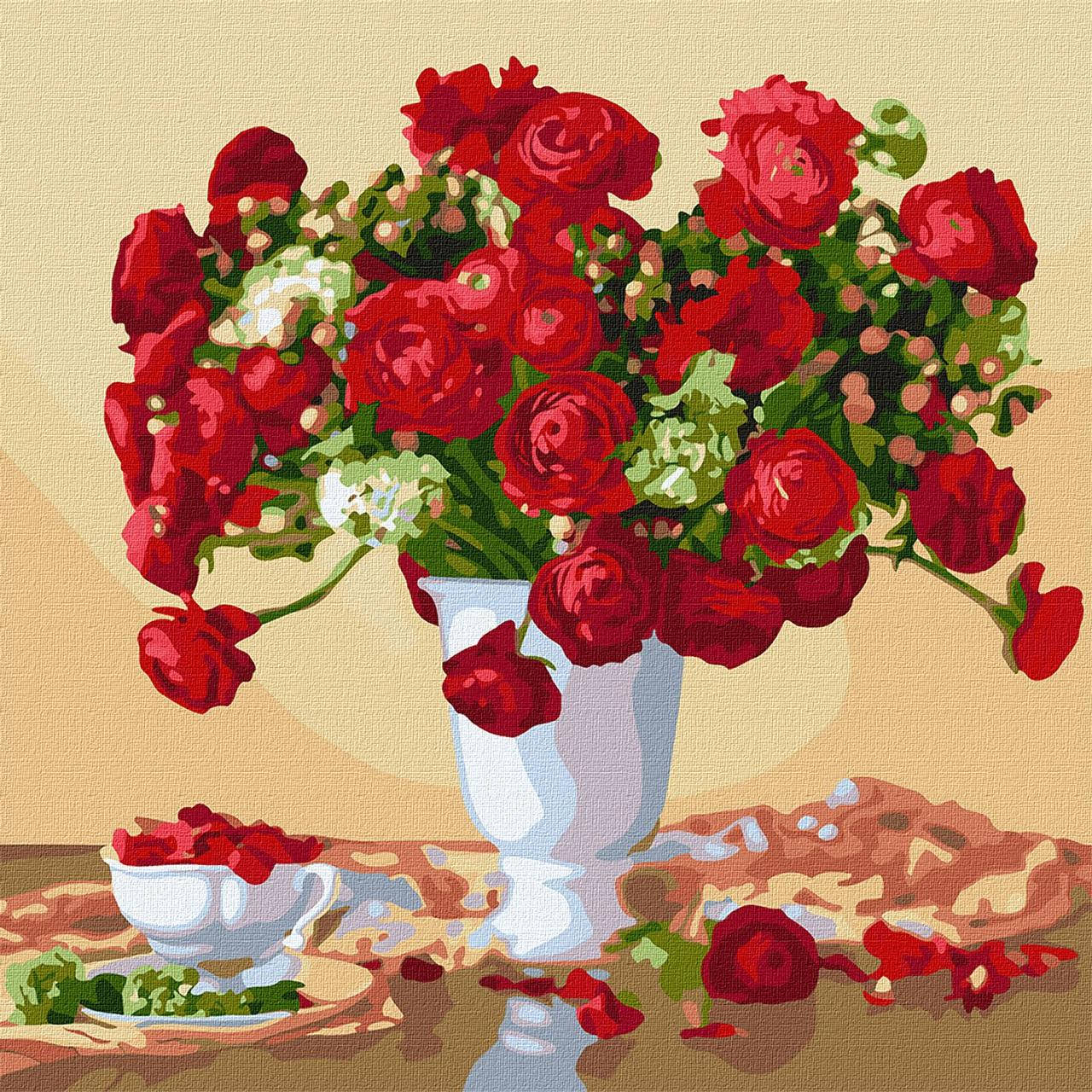 

Картина по номерам KHO3109 Багряный букет ©Ira Volkova Идейка 40x40см