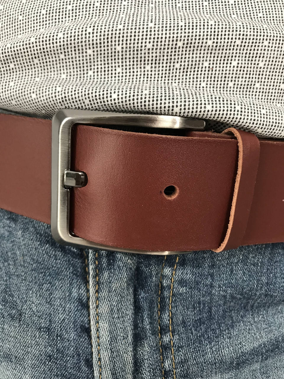 

Ремень мужской кожаный 125 см ( XL ), Коричневый