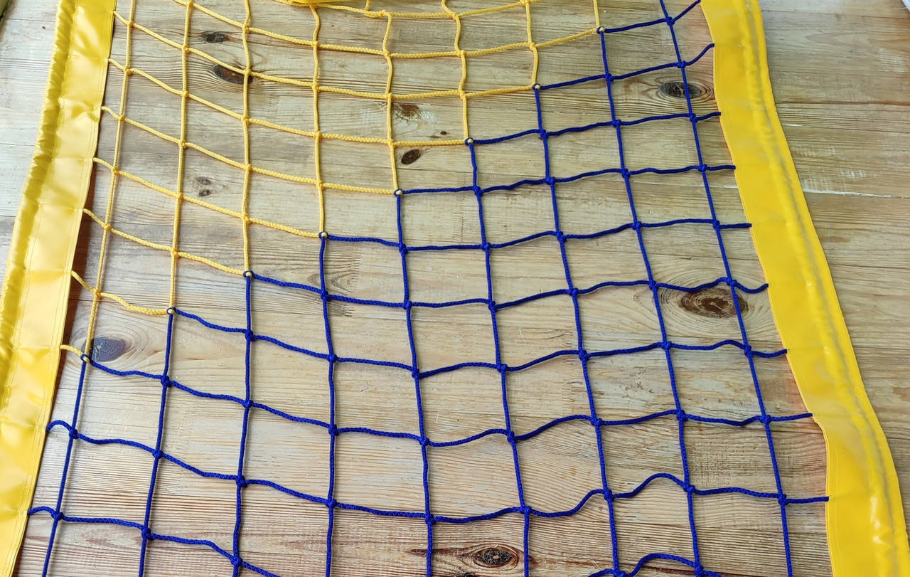 

Професійна сітка для пляжного волейболу з тросом (синьо-жовта)