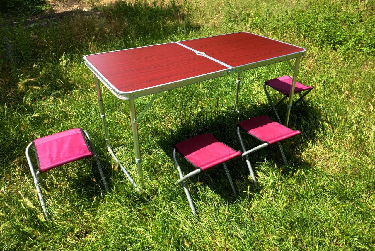 

Раскладной удобный стол для пикника + 4 стула для рыбалки, туризма,