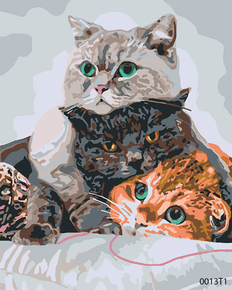 

Картина по номерам Котики, цветной холст, 40*50 см, без коробки Барви