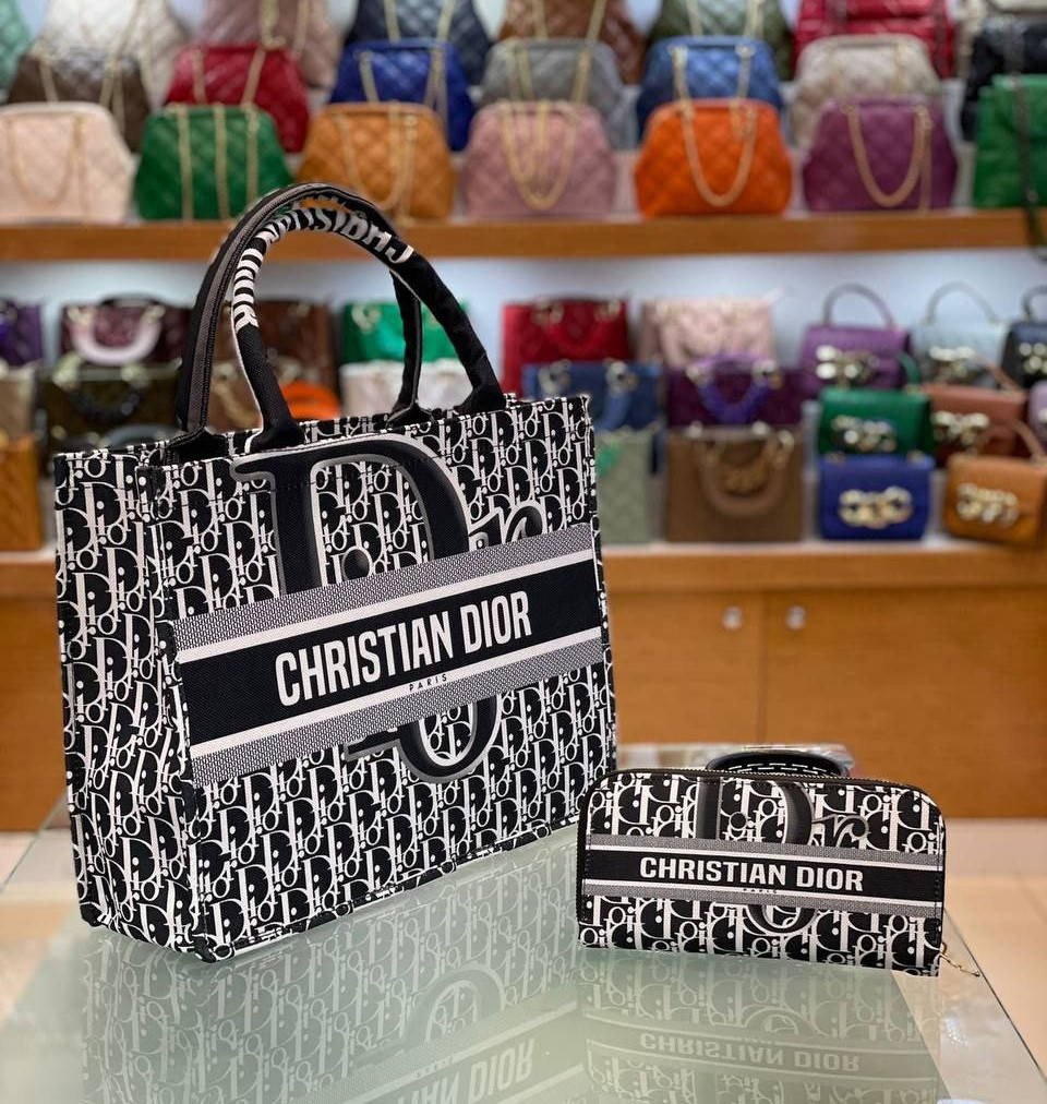 

Женская сумка шопер С.Dior (Кристиан Диор), Черный
